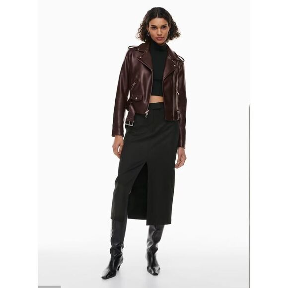 Aritzia Wilford Vegan Leather T-Bird Moto Jacket Size XS - Picture 1 of 13